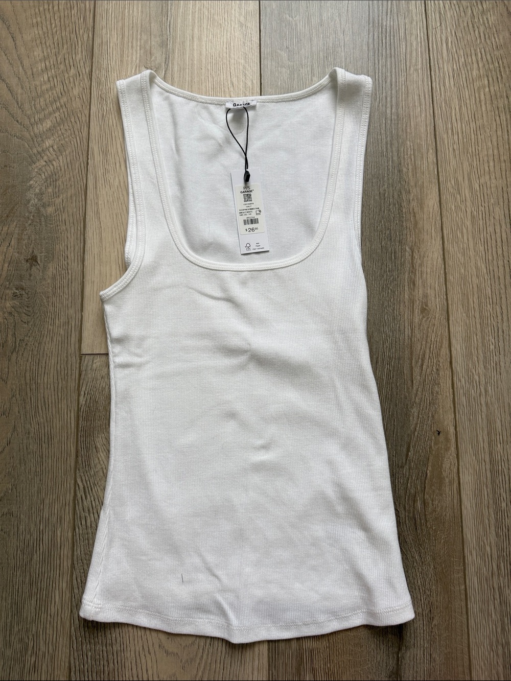 Garage scoop neck ribbed tank